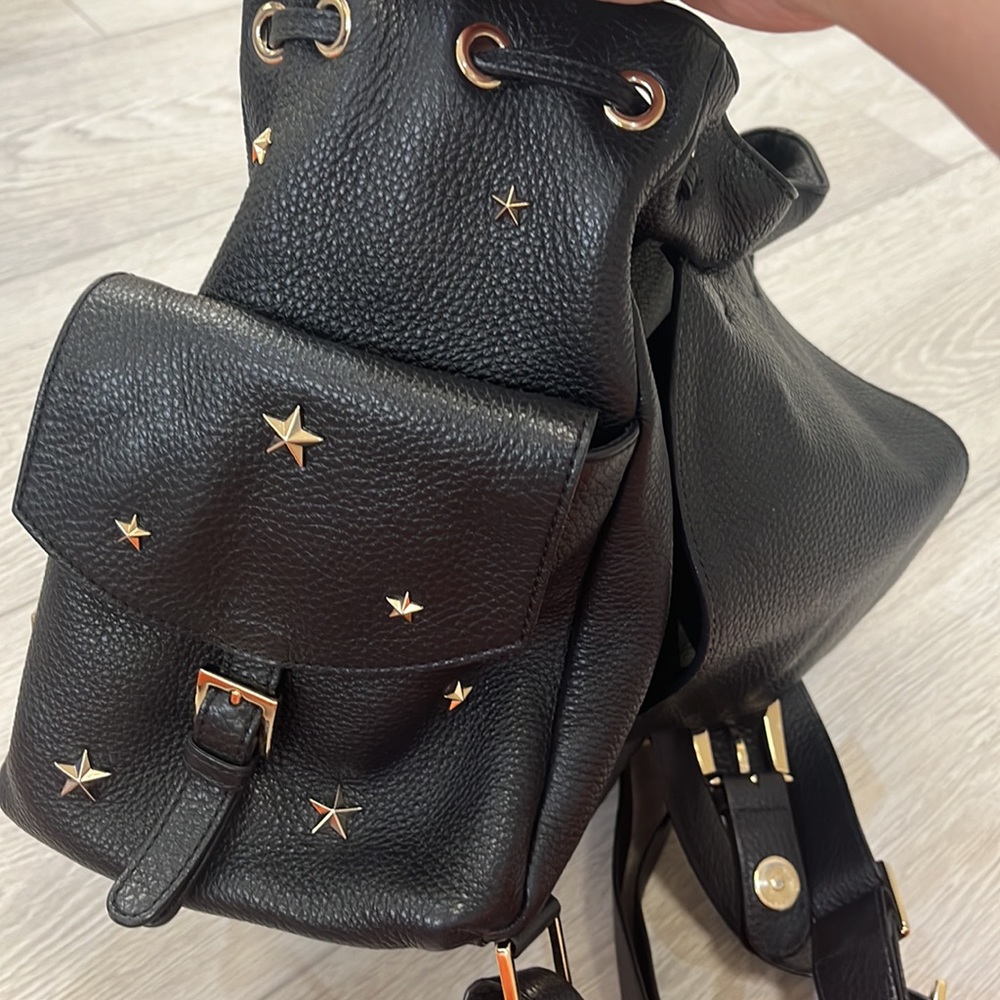 VALENTINO RED Leather Star Studded Backpack- 12.5”H X 12W X 6.5W. Made In Italy - Picture 17 of 17